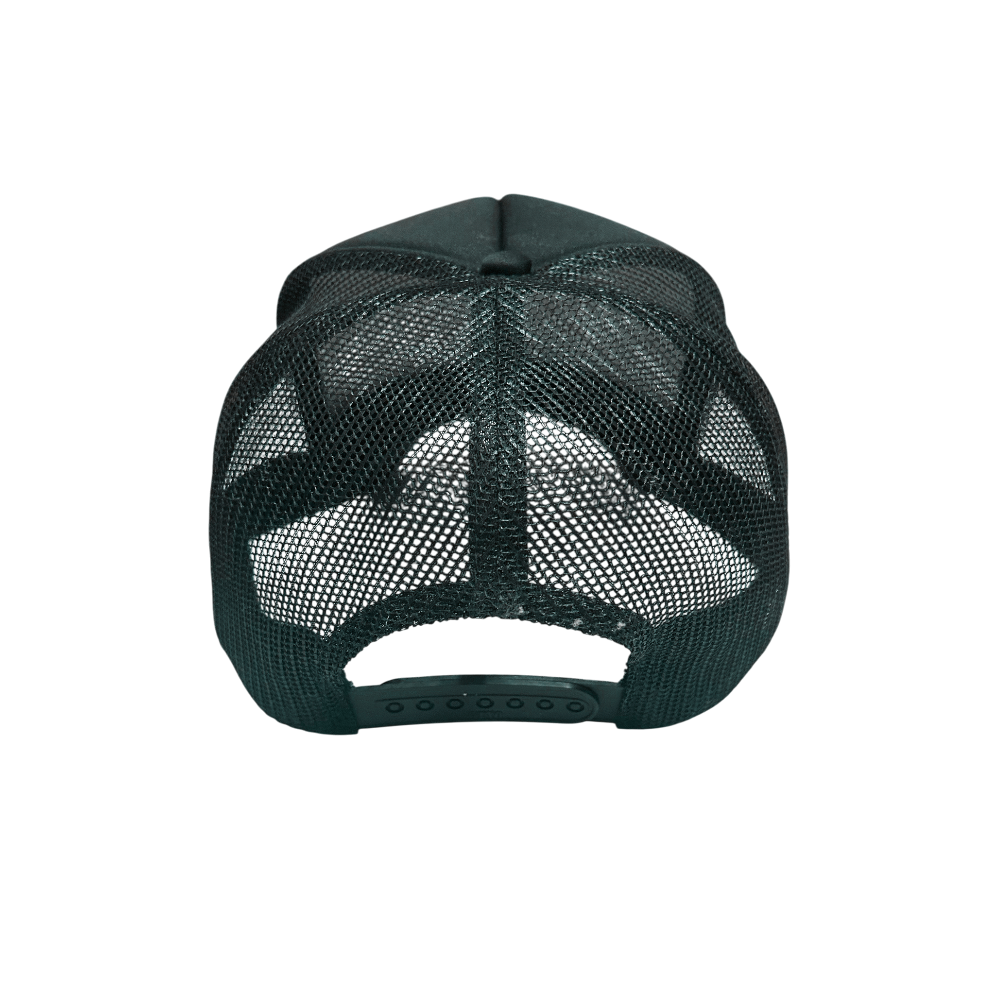 BFBRKN Trucker (Dark Green) adjustable trucker hat with mesh back and structured silhouette